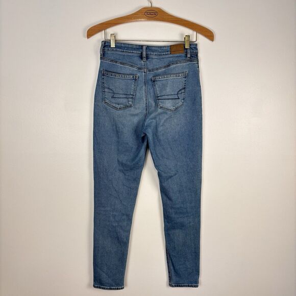 American Eagle Mom Jeans Womens 4 X-Long Medium Wash Tall 31" Inseam Stretch - Picture 3 of 6